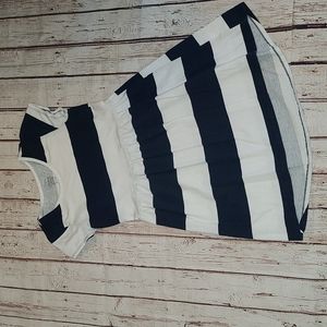 Navy and White Striped Cotton Dress